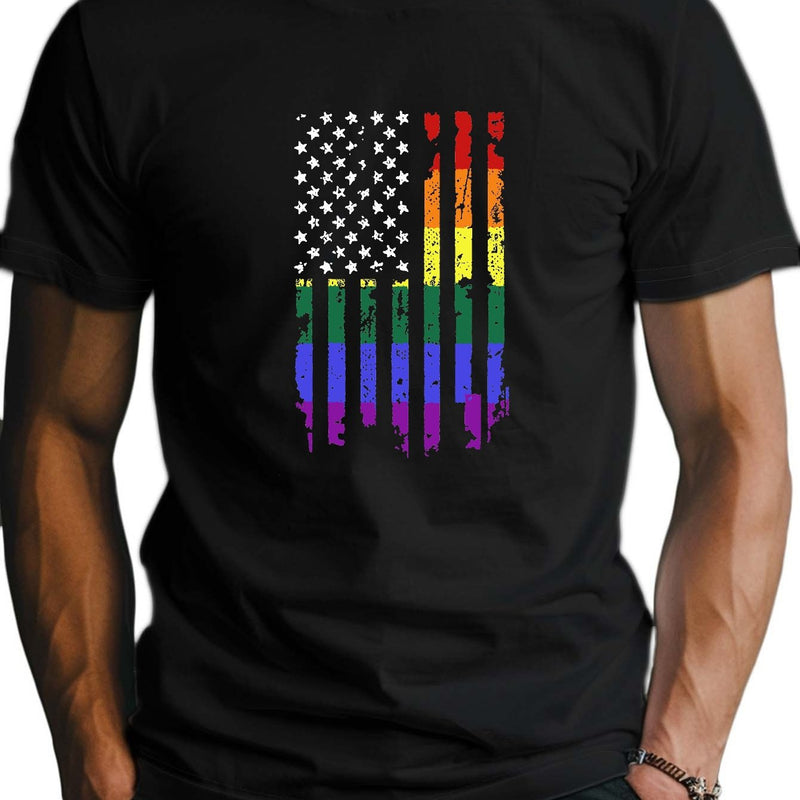 Gay Day Rainbow pure cotton men's Tshirt comfort