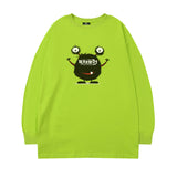 Men Long Sleeve Shirt Retro Hip Hop Long Sleeve T-shirt Men's and Women's Spring and Autumn Ins round Neck
