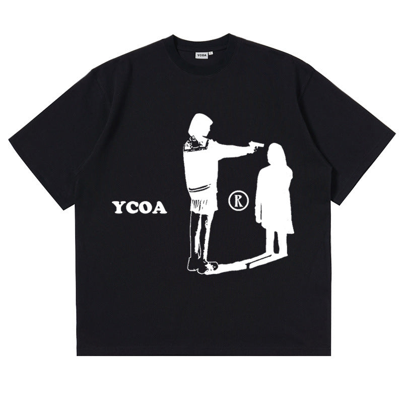Men T-Shirt Cotton Oversized Graphic Y2k Streetwear Short