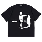 Men T-Shirt Cotton Oversized Graphic Y2k Streetwear Short