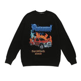 Men Long Sleeve Shirt Loose round Neck Sweater Male Letter Top Autumn