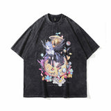 Men T Shirt Anime Portrait Loose Short Sleeve T-shirt Retro
