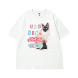 Men T Shirt Vintage Printed Washed Distressed Couple Short Sleeve T-shirt Men and Women