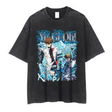 Anime Yu Gi Oh T Shirts Oversized Vintage Washed