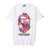 Bathing Ape T Shirt Ape Head Short Sleeve Cartoon Anime Loose-Fitting Casual T-shirt