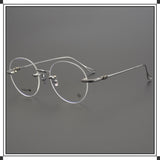 CHH Chrome Hearts Glasses Ultra Light Frameless Pure Titanium Simple Myopia Glasses Frame