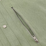 Men Long Sleeved T Shirt Spring and Autumn Solid Color Long Sleeve Shirt Men's Zipper Pocket Lapels Shirt Pure Cotton Cardigan Top