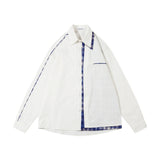 Men Long Sleeved T Shirt High Street Stitching Long-Sleeved Shirt Men's Loose Casual Spring and Autumn