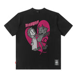 Men T Shirt Short Sleeve Summer Loose I Retro High Street Men and Women Couple