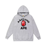 Bathing Ape Hoodie Autumn/Winter Letter Print Loose Hoodie Pullover Ape Sweater