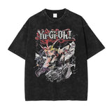 Anime Yu Gi Oh T Shirts Oversized Vintage Washed