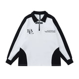 Men Hoodie Stitching Letter Sweater Boys Loose Sports