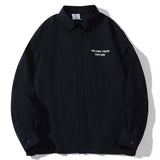 Men Long Sleeved T Shirt Letter Printed Long Sleeve Shirt Men's Spring and Autumn Leisure Loose Outer Shirt