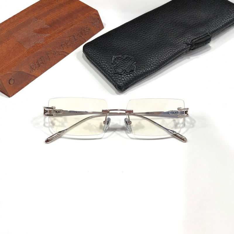 CHH Chrome Hearts Glasses Three-dimensional Logo Inlaid Frameless Glasses Frame