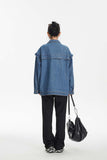 Unisex Jacket Autumn Stitching Women's Zip Denim Jacket