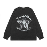 Men Long Sleeve Shirt Long Sleeve Couple T-shirt Men and Women Hiphop Hip Hop Loose All-Match