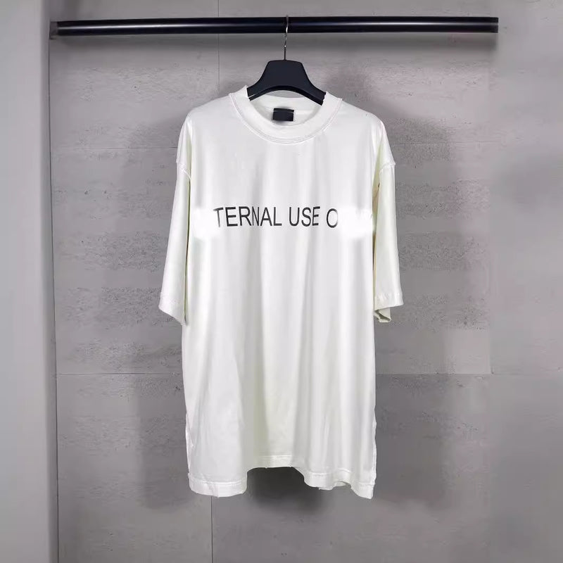 Men T-shirts Paris front and back letter T-shirts short sleeves loose casual