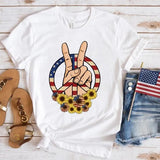 Women's Independence Day T Shirt round Neck Short Sleeve T-shirt Women's Top