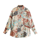 Women's T-Shirt Autumn Printed Draped Shirt for Women