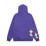 Men Fleece Lined Hoodie Foam Star Letters Hooded Sweater Boys Autumn and Winter Zipper Coat