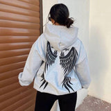 Women Sweatshirt Printed Hooded Casual Outer Wear Loose