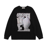 Men Long Sleeve Shirt Cartoon Long Sleeve Bottoming T-shirt Men and Women Vibe Idle Style Loose