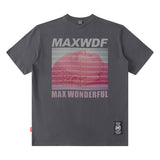 Men T Shirt Neckline Letter Print Casual Loose round Neck T-shirt Short Sleeve Men and Women