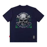 Men T Shirt Vintage Printed round Neck Short Sleeve T-shirt Men and Women Loose Couple