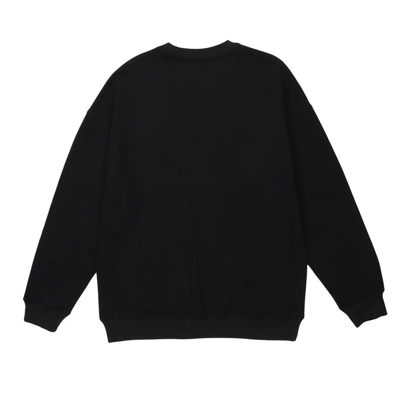Men Hoodie Flocking Embroidered Letter Long Sleeve Sweater