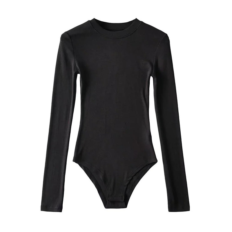Women T-shirt Spring Slim-Fit Base Bodysuit Women round Neck