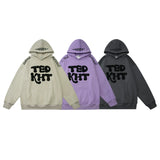 Men Fleece Lined Hoodie Embroidered Letter Hooded Sweater Men's Ins Loose Casual Autumn and Winter