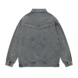 Men Denim Jacket Washed and Worn Denim Jacket Men's Vintage Pocket Jacket Spring and Autumn