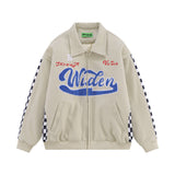 Men Cotton Padded Jacket Coat Racing Suit Cotton-Padded Coat Men's Fall Winter Coat Towel Embroidery Letters