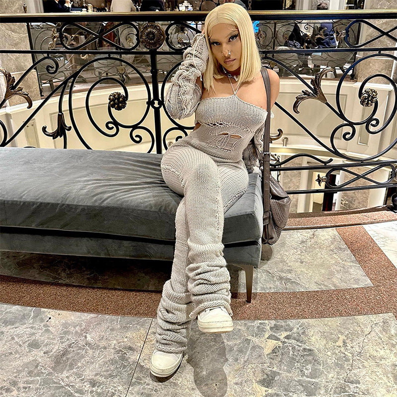 Women Jumpsuit Autumn and Winter Hollow Jumpsuit