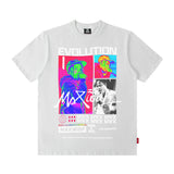 Men T Shirt Couple Wear Reflective Letter Personality Printed Short Sleeve T-shirt