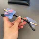 CHH Chrome Hearts Glasses Frame Vintage Frameless Punched Personality Ultra Light Thick Temple