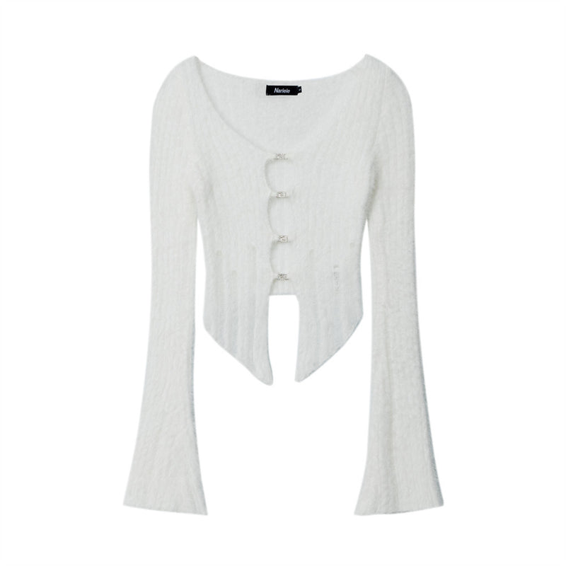 Women Sweater Autumn Solid Color Short Sweater Coat