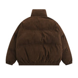 Men Cotton Padded Jacket Coat with Letters Embroidered Cotton Jacket Men's Winter Long Sleeve Cotton Coat Puffer Jacket Coat