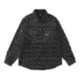 Men Long Sleeved T Shirt Plaid Cat Beard Long Sleeve Shirt Loose Embroidered Letter Shirt