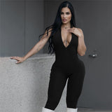 Women Jumpsuit Women's Sleeveless Low Collar Halter Sports Jumpsuit Women