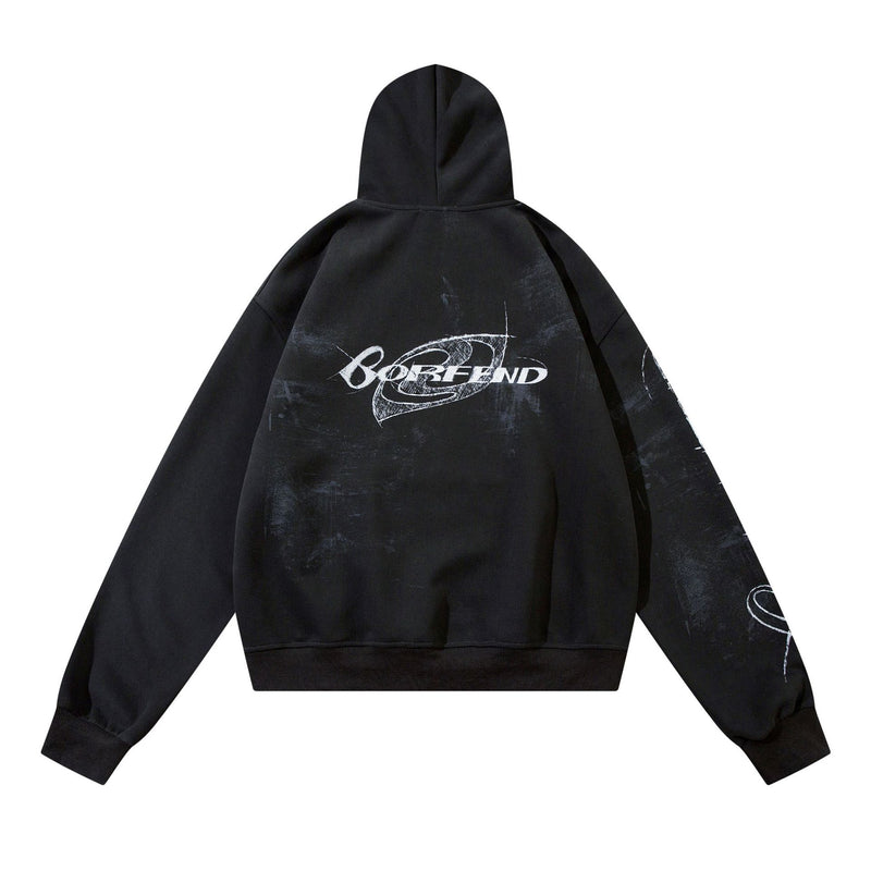 Unisex Vintage Hoodie Printed Sweater for Men and Women Casual Loose
