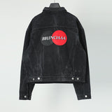 Graffiti Bomber Jacket Graffiti Cola Embroidery Denim
