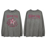 Men Long Sleeve Shirt Retro Fashion Brand Long Sleeve T-shirt Men and Women Hip Hop Loose