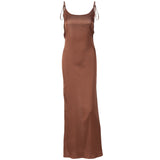 Homecoming Dresses Tight Fashion Halter Solid Color Lace-Up Dress