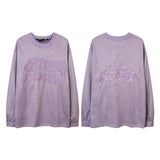 Men Long Sleeve Shirt Embroidered Letter Long Sleeve T-shirt Men and Women Loose Retro
