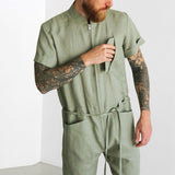 Men Co-Ords Men's Summer Casual Suit Short-Sleeved One-Piece Trousers
