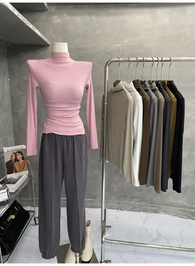 Women Long Sleeve Shirt Spring and Autumn Slim Fit Slimming