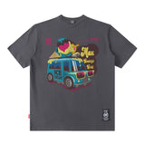 Men T Shirt Printed Short-Sleeved T-shirt Men Summer Menswear Loose-Fitting Casual round-Neck