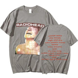 Vintage Rock Band Radiohead T Shirt Men Cotton T-shirts Hip