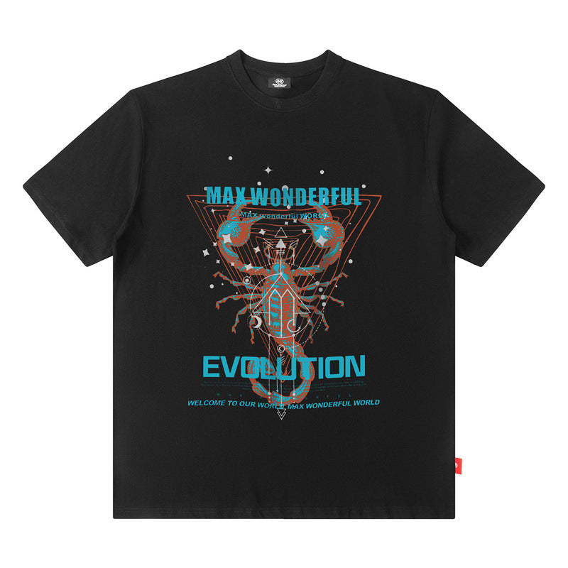 Men T Shirt American Printed T-shirt Men and Women Couple Loose